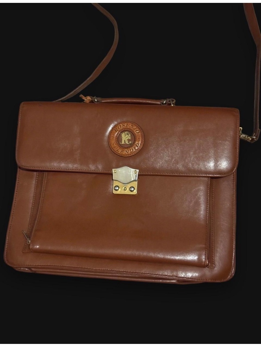Vintage Rosenio Splendid Brown Leather Briefcase Document Bag